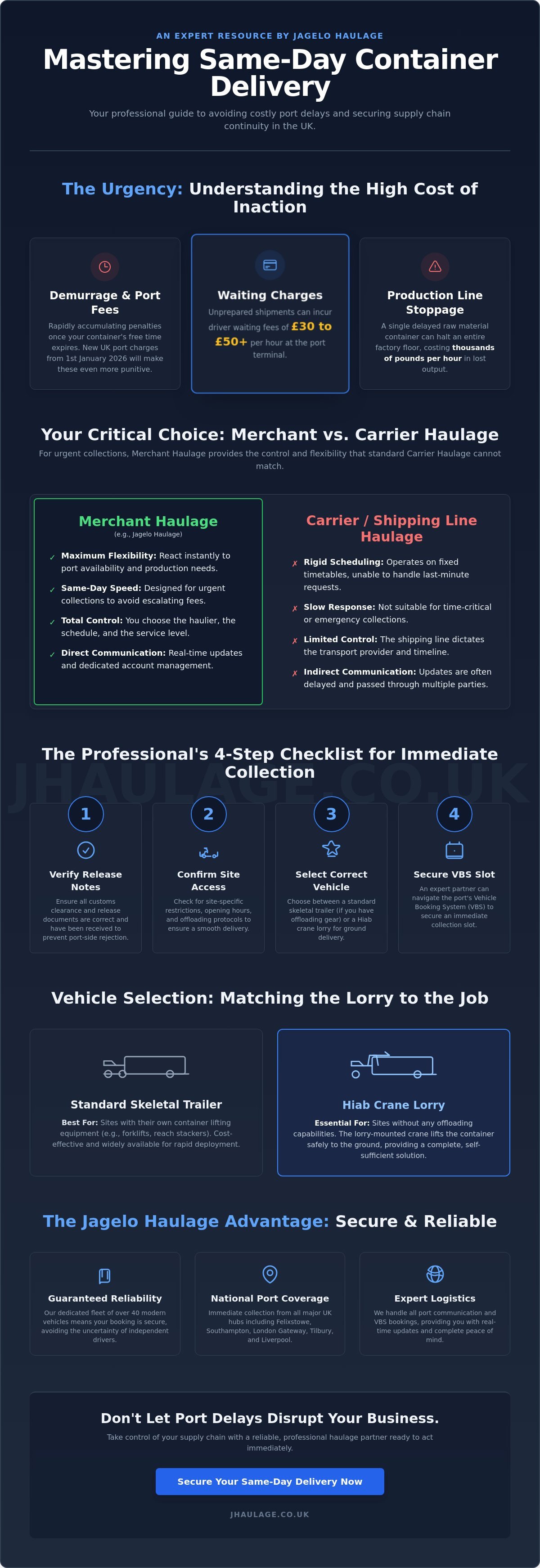 Same Day Container Delivery UK: The Professional Logistics Resource for 2026 infographic