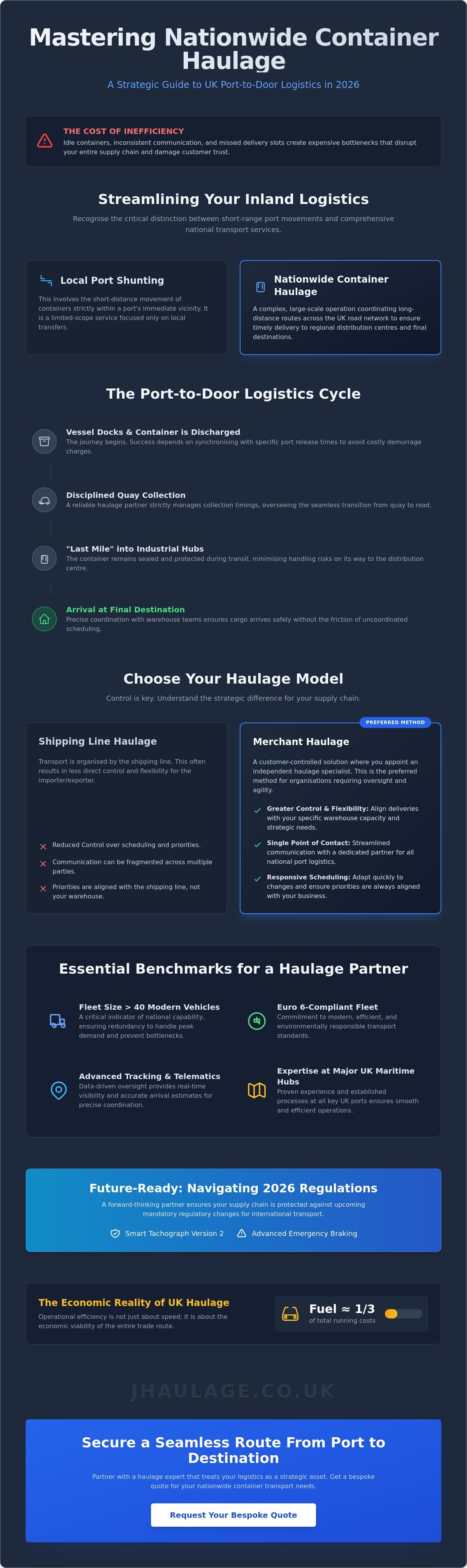 The Comprehensive Guide to Nationwide Container Haulage in 2026 infographic