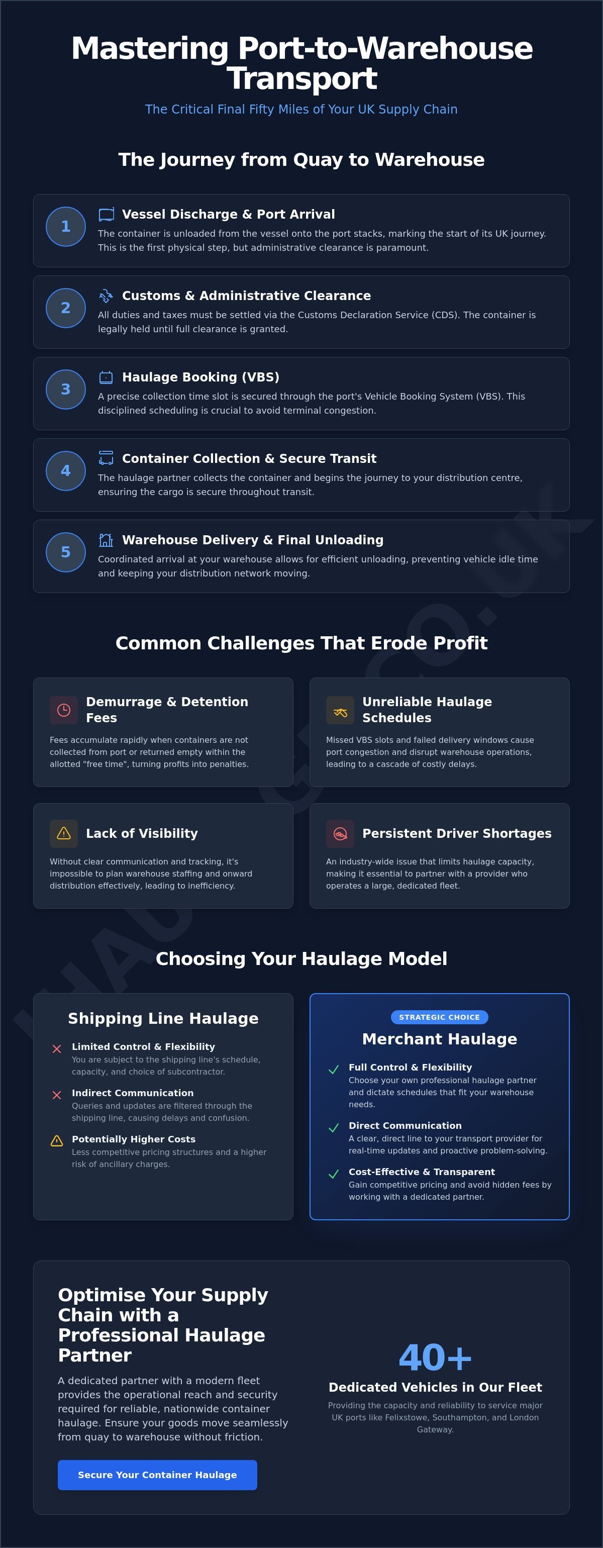 Port to Warehouse Transport: A Strategic Guide to UK Container Logistics in 2026 infographic
