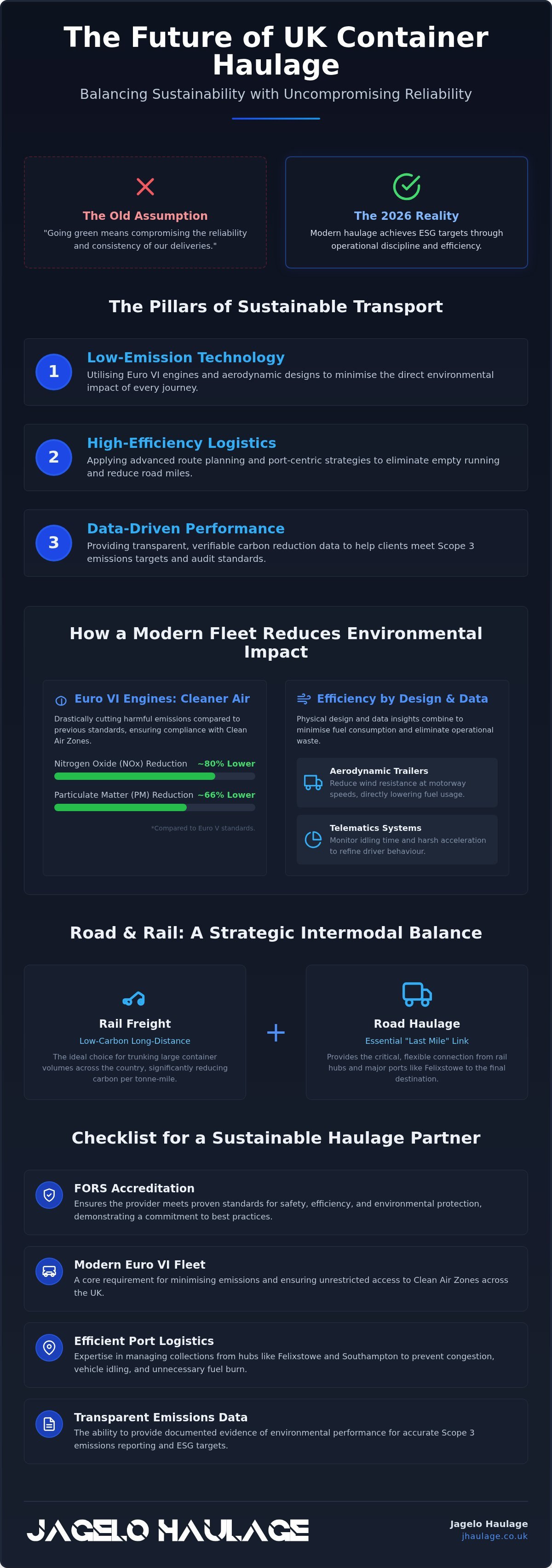 Sustainable Container Transport UK: Strategic Guide 2026 infographic