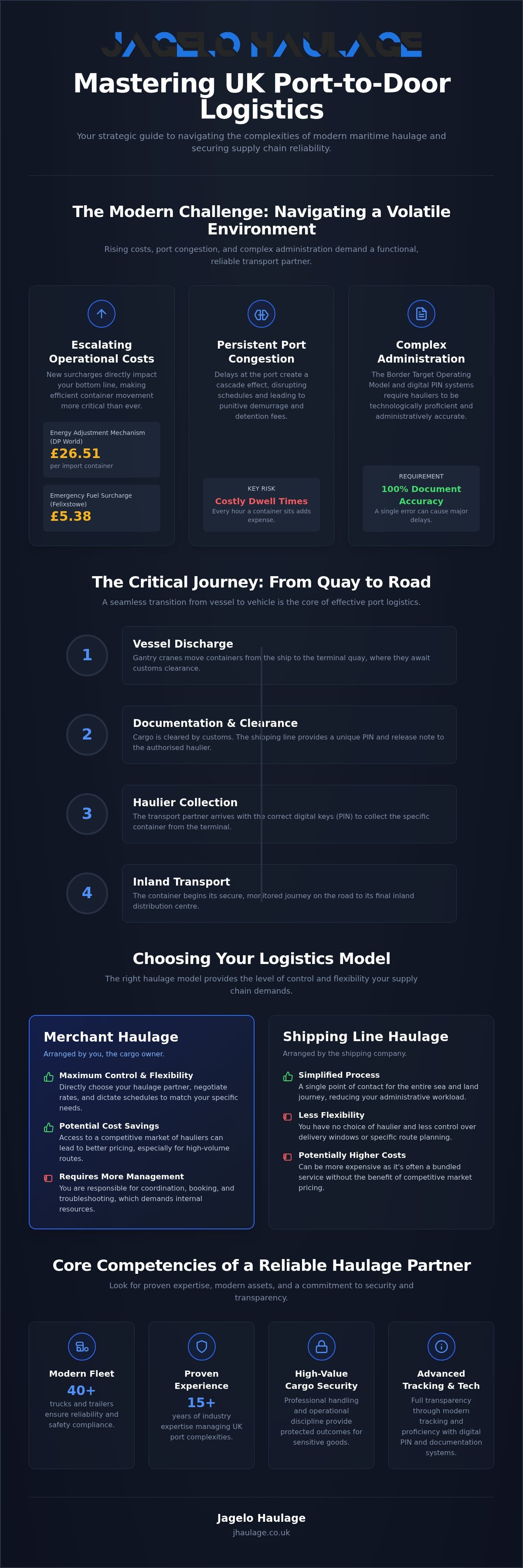 UK Port Logistics Services: A Strategic Guide to Container Haulage in 2026 infographic