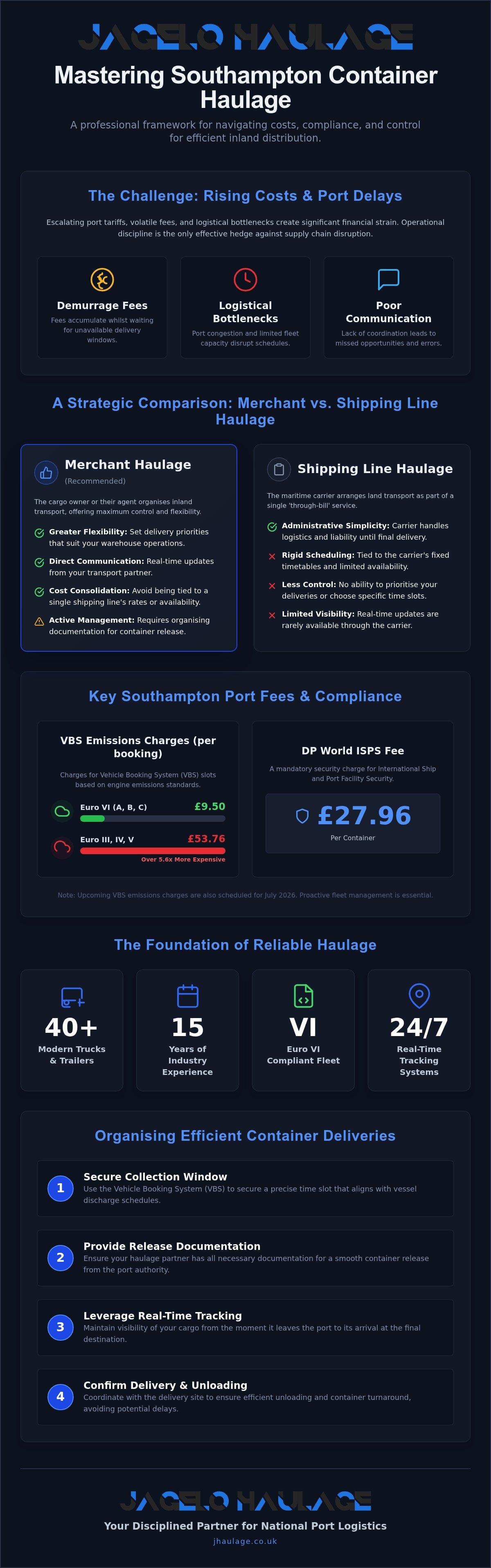 Southampton Container Haulage: Strategic National Logistics Solutions infographic